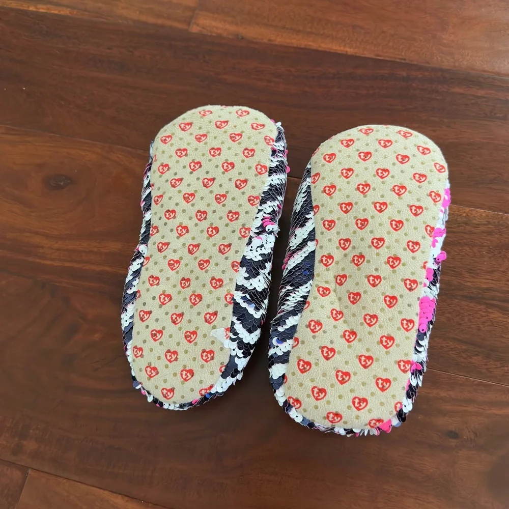 New TY beanie zebra slippers sz 4-6 - Picture 4 of 4